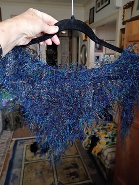 Others Follow Iridescent Blue Fringe Scarf